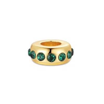 Evesaddiction Birthstone Bead Spacer - Gold / May In Green