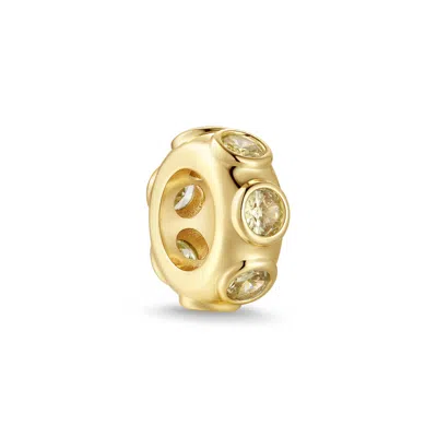 Evesaddiction Birthstone Bezel Rondelle Charm - Gold / November
