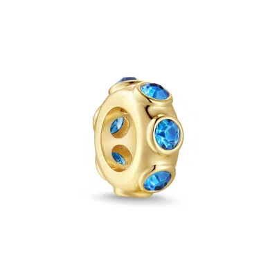 Evesaddiction Birthstone Bezel Rondelle Charm - Gold / September