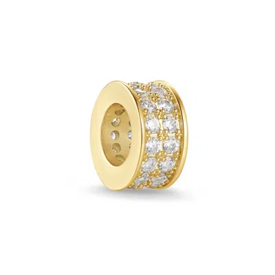 Evesaddiction Birthstone Double Row Rondelle Charm - Gold / April