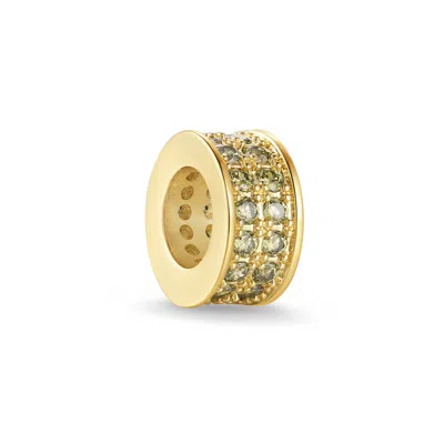 Evesaddiction Birthstone Double Row Rondelle Charm - Gold / August