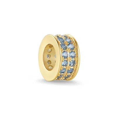 Evesaddiction Birthstone Double Row Rondelle Charm - Gold / December