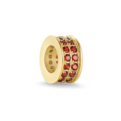 Evesaddiction Birthstone Double Row Rondelle Charm - Gold / January