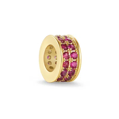 Evesaddiction Birthstone Double Row Rondelle Charm - Gold / July