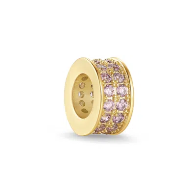 Evesaddiction Birthstone Double Row Rondelle Charm - Gold / October