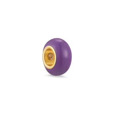 Evesaddiction Birthstone Enamel Bead - Gold / February