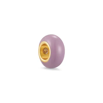 Evesaddiction Birthstone Enamel Bead - Gold / June