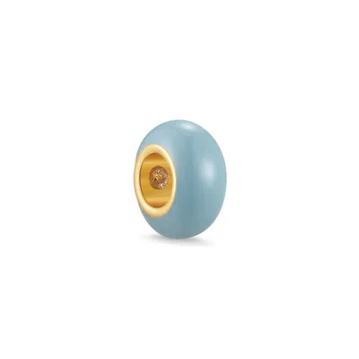 Evesaddiction Birthstone Enamel Bead - Gold / March