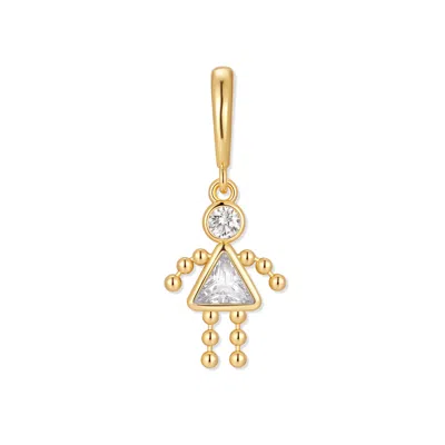 Evesaddiction Birthstone Girl Charm - Gold / April