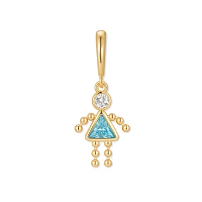 Evesaddiction Birthstone Girl Charm - Gold / Decemeber