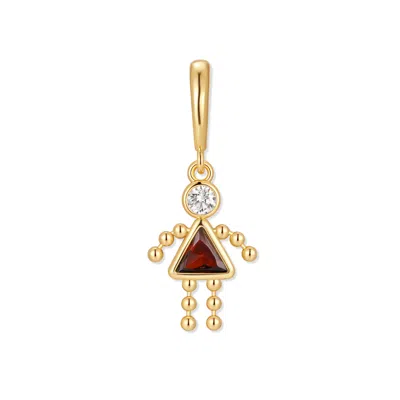 Evesaddiction Birthstone Girl Charm - Gold / January
