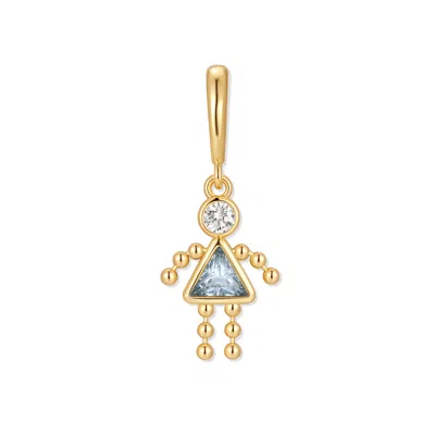 Evesaddiction Birthstone Girl Charm - Gold / March