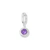 Evesaddiction Birthstone Hinge Charm - Silver / February In Purple