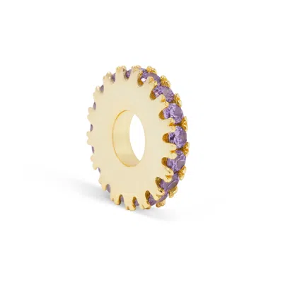 Evesaddiction Birthstone Ring Charm In Purple