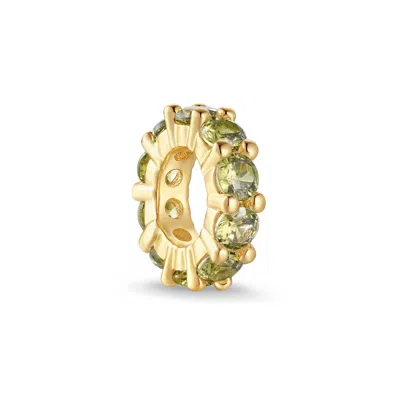 Evesaddiction Birthstone Rondelle Charm - Gold / August
