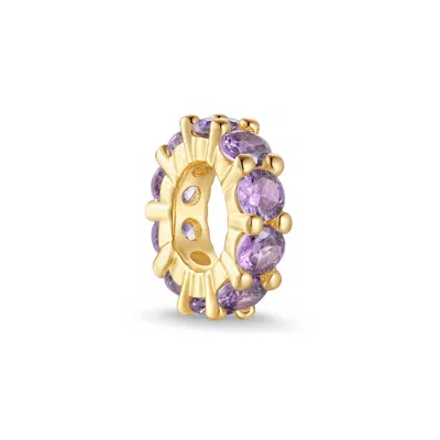 Evesaddiction Birthstone Rondelle Charm - Gold / February