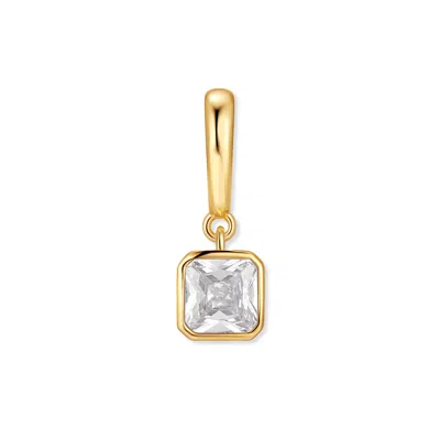 Evesaddiction Birthstone Square Hinge Charm - Gold / April