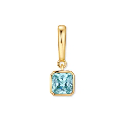 Evesaddiction Birthstone Square Hinge Charm - Gold / December