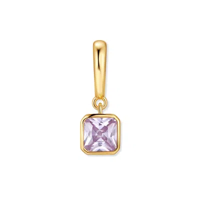 Evesaddiction Birthstone Square Hinge Charm - Gold / June