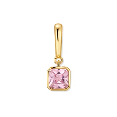 Evesaddiction Birthstone Square Hinge Charm - Gold / October