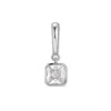 Evesaddiction Birthstone Square Hinge Charm - Silver / April In White