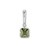Evesaddiction Birthstone Square Hinge Charm - Silver / August In Green
