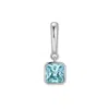 Evesaddiction Birthstone Square Hinge Charm - Silver / December In Blue