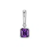 Evesaddiction Birthstone Square Hinge Charm - Silver / February In Metallic