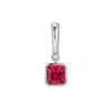 Evesaddiction Birthstone Square Hinge Charm - Silver / July In Red