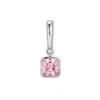 Evesaddiction Birthstone Square Hinge Charm - Silver / October In Pink