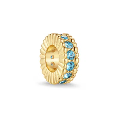 Evesaddiction Birthstone Texture Rondelle Charm - Gold / December
