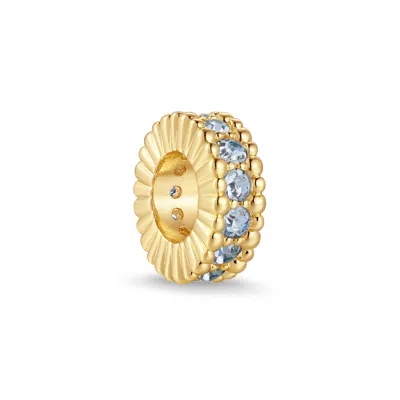 Evesaddiction Birthstone Texture Rondelle Charm - Gold / March