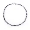 Evesaddiction Black And White Twisted Silver Anklet In Blue