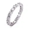 Evesaddiction Brilliant Cut Cz Stackable Eternity Band In Silver