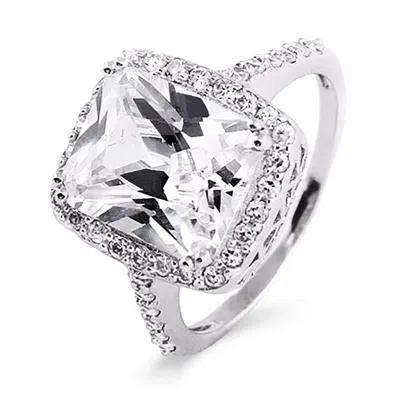 Evesaddiction Brilliant Diamond Cubic Zirconia Ring In Silver