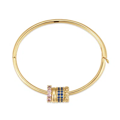 Evesaddiction Build Your Own Birthstone Charm Bangle In Gold
