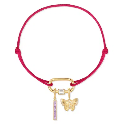 Evesaddiction Build Your Own Carabiner Cord Charm Bracelet - 2 / Berry Pink