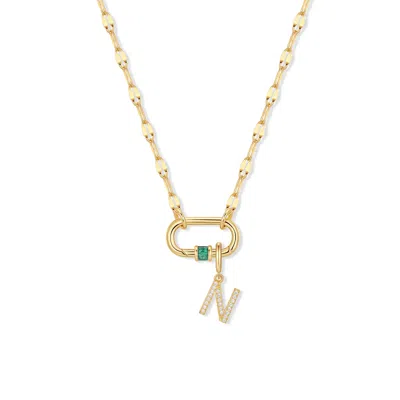 Evesaddiction Build Your Own Custom Carabiner Birthstone Charm Necklace - Gold / May / 1