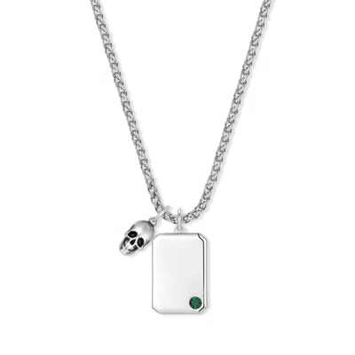 Evesaddiction Build Your Own Men's Wheat Chain Charm Necklace - Silver / 2