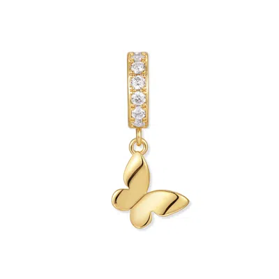Evesaddiction Butterfly Dangle Spacer Charm In Gold