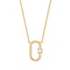 Evesaddiction Carabiner Vertical Charm Necklace In Gold