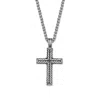 Evesaddiction Chisel Stainless Steel Textured Cross Pendant In Metallic