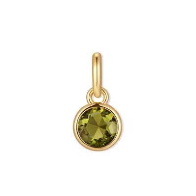 Evesaddiction Circle Bezel Birthstone Charm - Gold / August