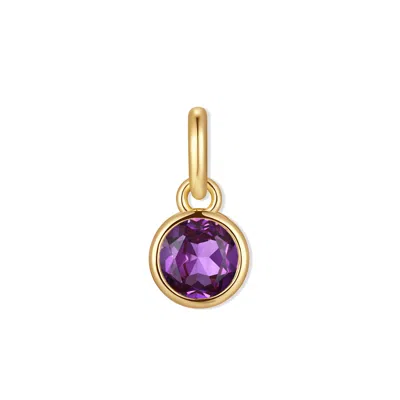 Evesaddiction Circle Bezel Birthstone Charm - Gold / February