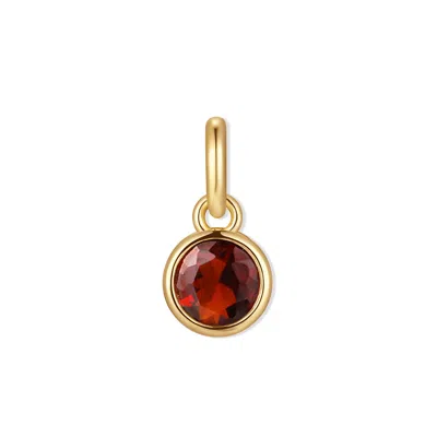 Evesaddiction Circle Bezel Birthstone Charm - Gold / January