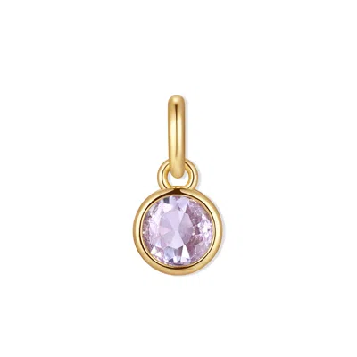 Evesaddiction Circle Bezel Birthstone Charm - Gold / June