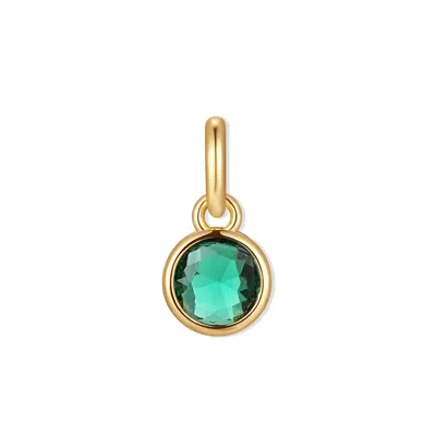 Evesaddiction Circle Bezel Birthstone Charm - Gold / May