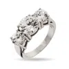 Evesaddiction Classic Past Present & Future Brilliant Cut Three Stone Ring In Silver