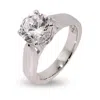 Evesaddiction Classic Solitaire Cz Sterling Silver Engagement Ring In Silver