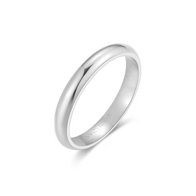 Evesaddiction Classic Wedding Band - 8 / Silver / 3mm In Metallic